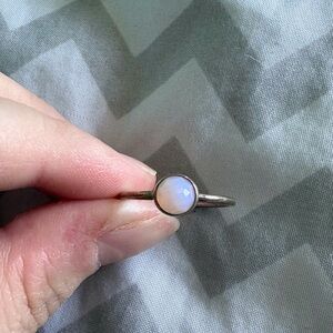 Pandora Sterling Silver Pink Stone Ring Size 8.5